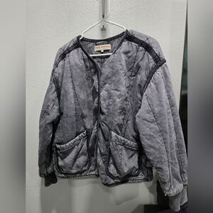 Free People Women's Mixed Signals Liner Jackets Gray Size S